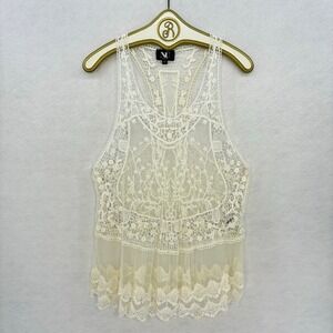 NÜ Denmark‎ Lace Tank Top XS Ivory Sleeveless Festival Boho Fairy Feminine